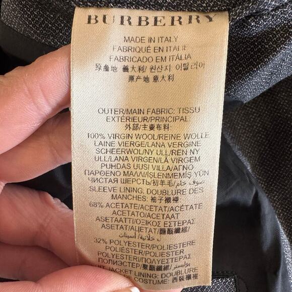 Burberry Millbank Travel Ababy Gray Textured Tailored Men’s Wool Suit Set 52R - Picture 11 of 16